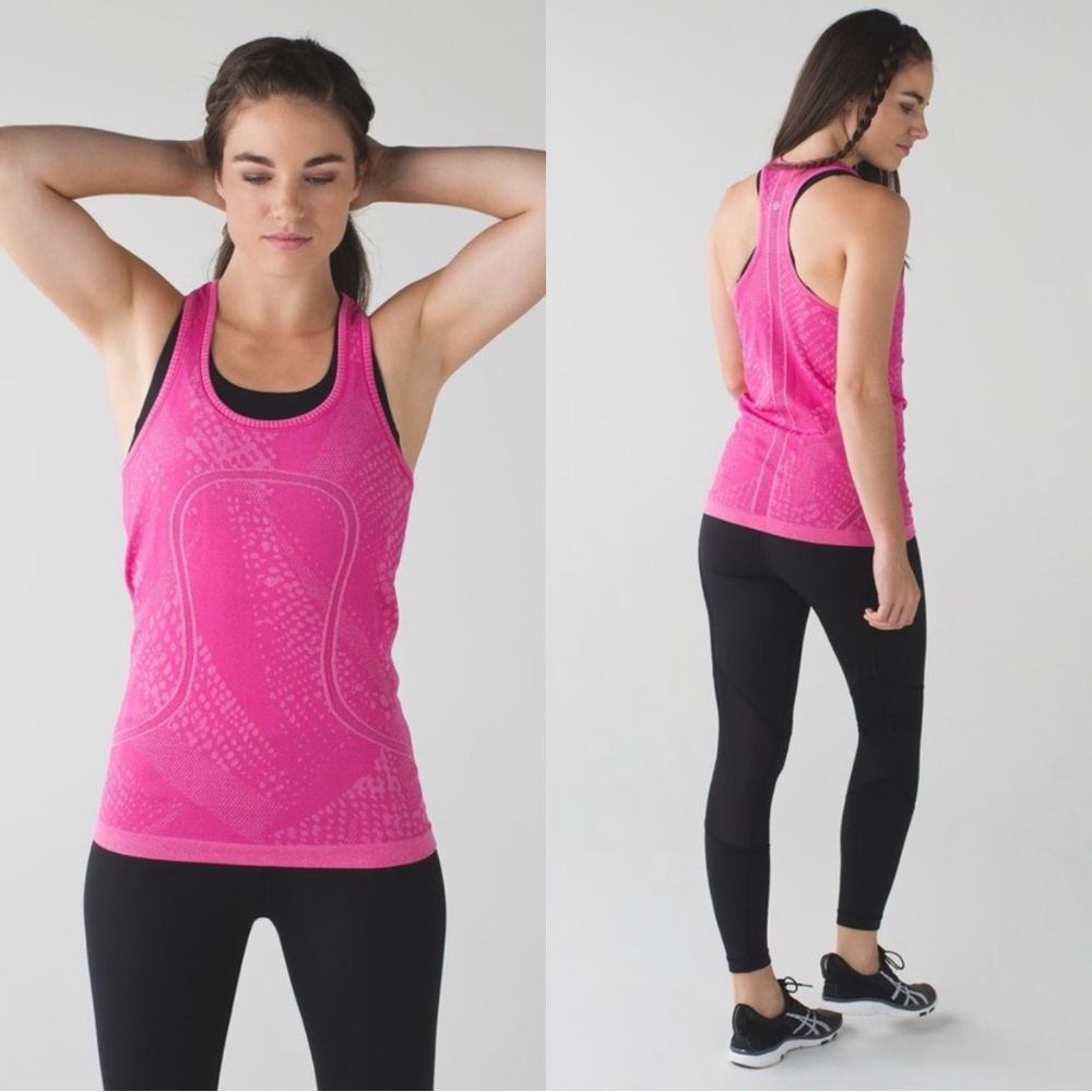 Lululemon Swiftly Tech Racerback Heathered Jewelled Magenta Style W1N45S Size 2